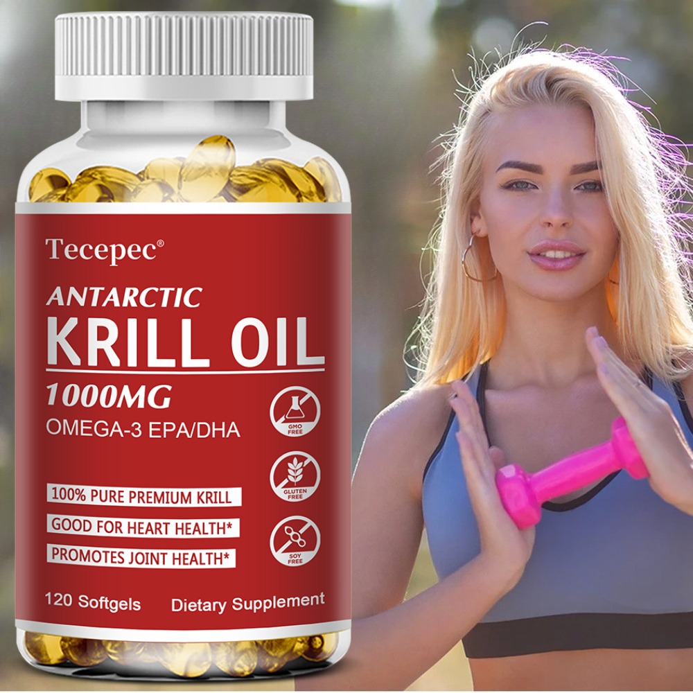 Krill Oil Supplement - Antarktisches Krillöl-Kapseln OMEGA-3 und EPA/DHA mit