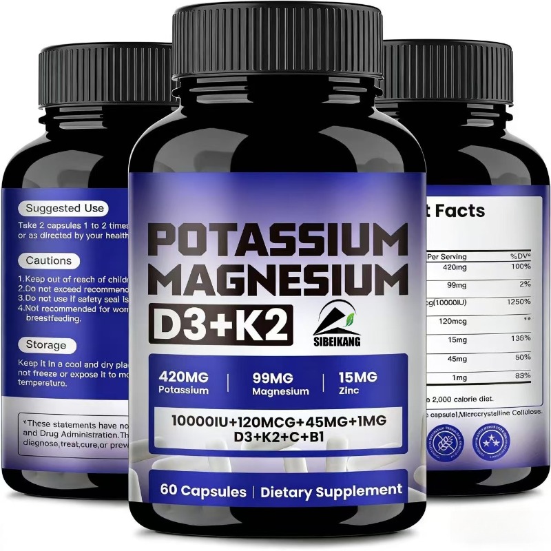 Vitamin D3 K2 Drop - Kalium-Magnesium-Zink-Kapseln enthalten Vitamin D3 K2-Nahrungsergänzungsmittel, die