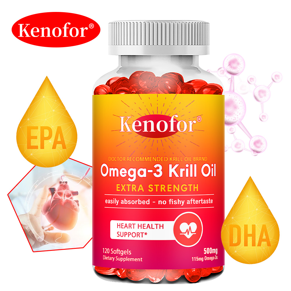 Krill Oil Supplement - Antarktisches Krillöl 500 mg Omega-Ergänzungsmittel für
