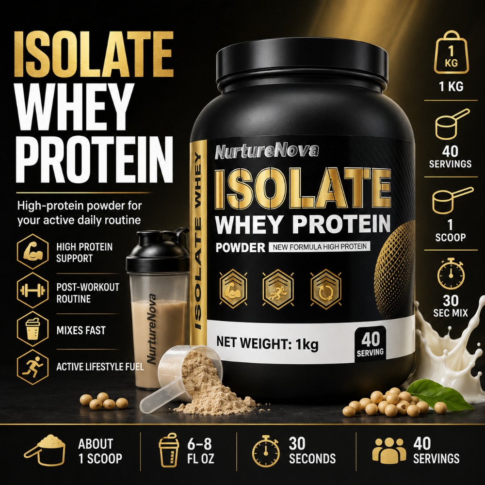 Fitness Nutrition Whey - NurtureNova Isolat Whey Protein Pulver 1kg,
