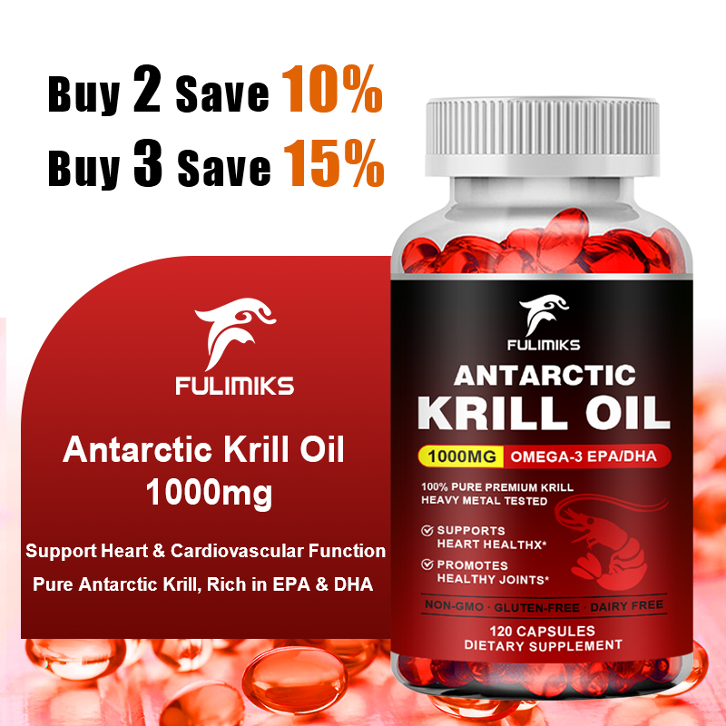 Krill Oil Supplement - Natürliches Krillöl 1000mg Nahrungsergänzungsmittel, Reich an