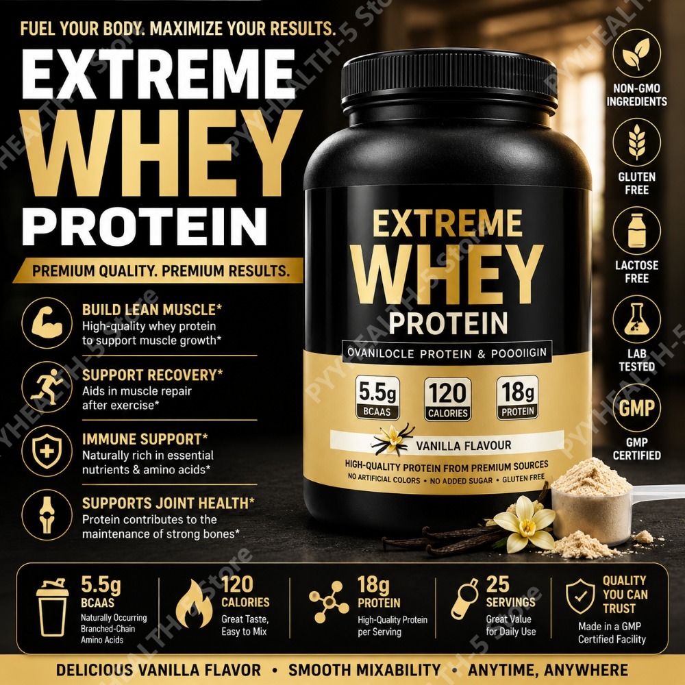 Fitness Nutrition Whey - Vanille-Molkenproteinpulver 2,2 lb 18g Protein 33