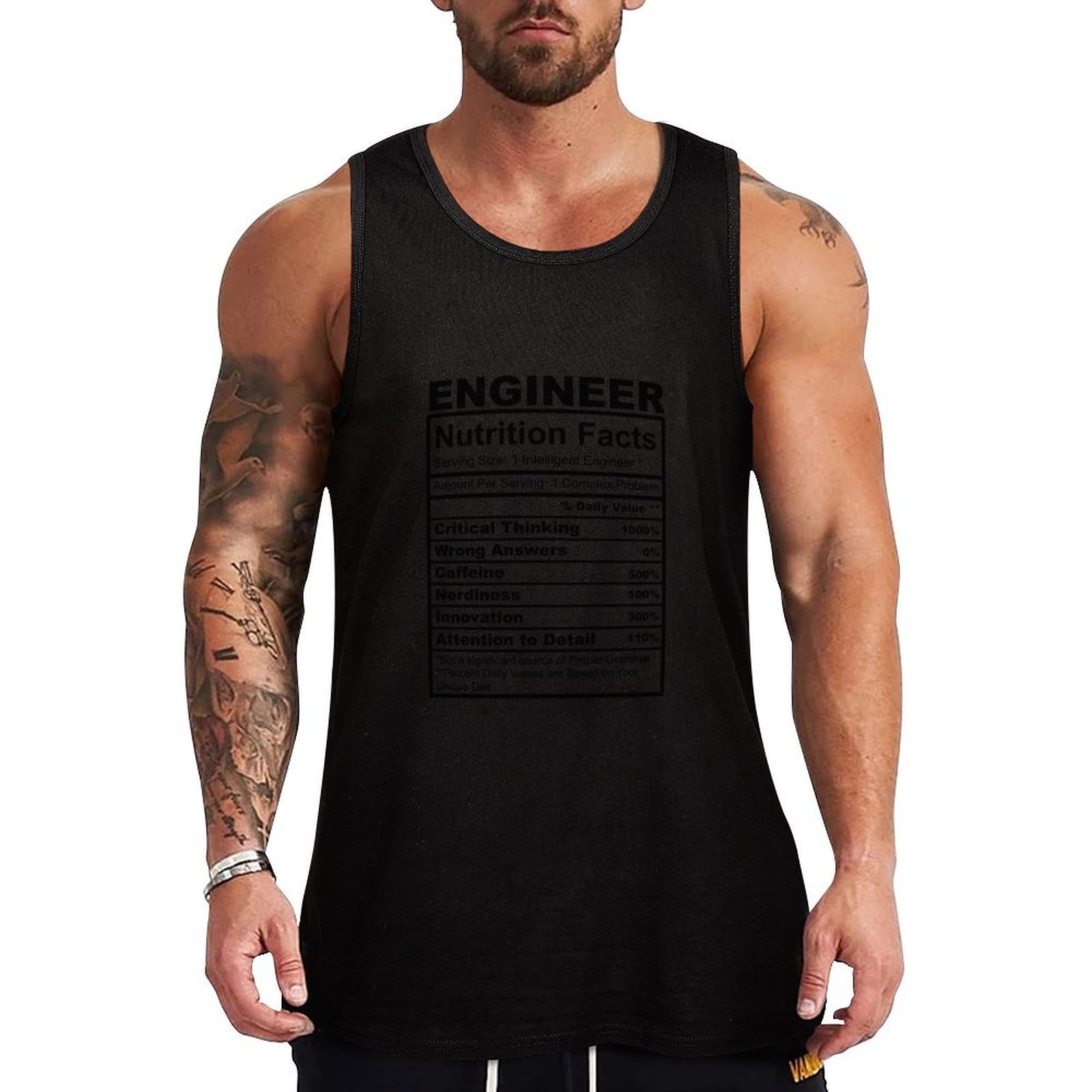 Nutrition For Fitness And Sports - Lustiges Ingenieur-Geschenk, Nährwertangaben, Humor, Tank-Top, Fitness-Workout-Tank-Top,