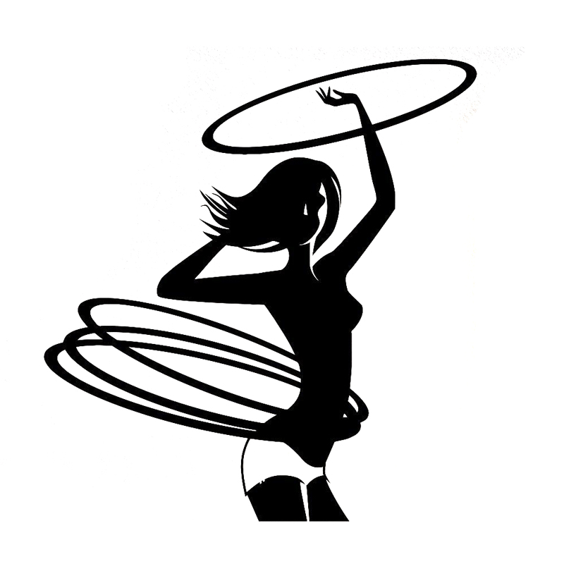 Fuel Fitness & Nutrition Oakbank - 15 * 14 cm Hula-Hoop-Mädchen-Gymnastik-Fitness-Design, Autofenster,