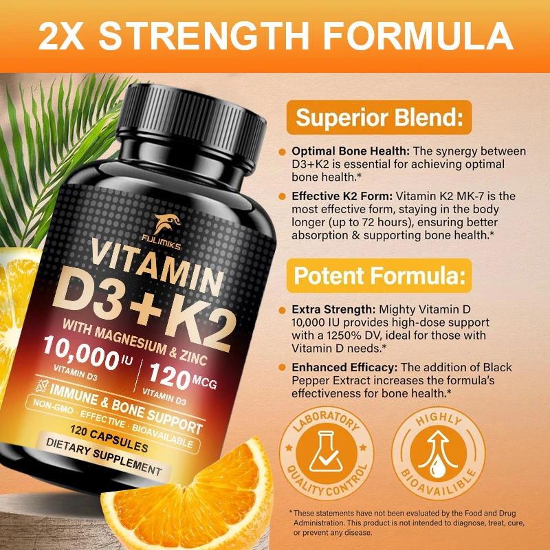 10000 IE Vitamin D3 K2 Nahrung – Vitamin D3 K2 Drop Bewertung und Preis