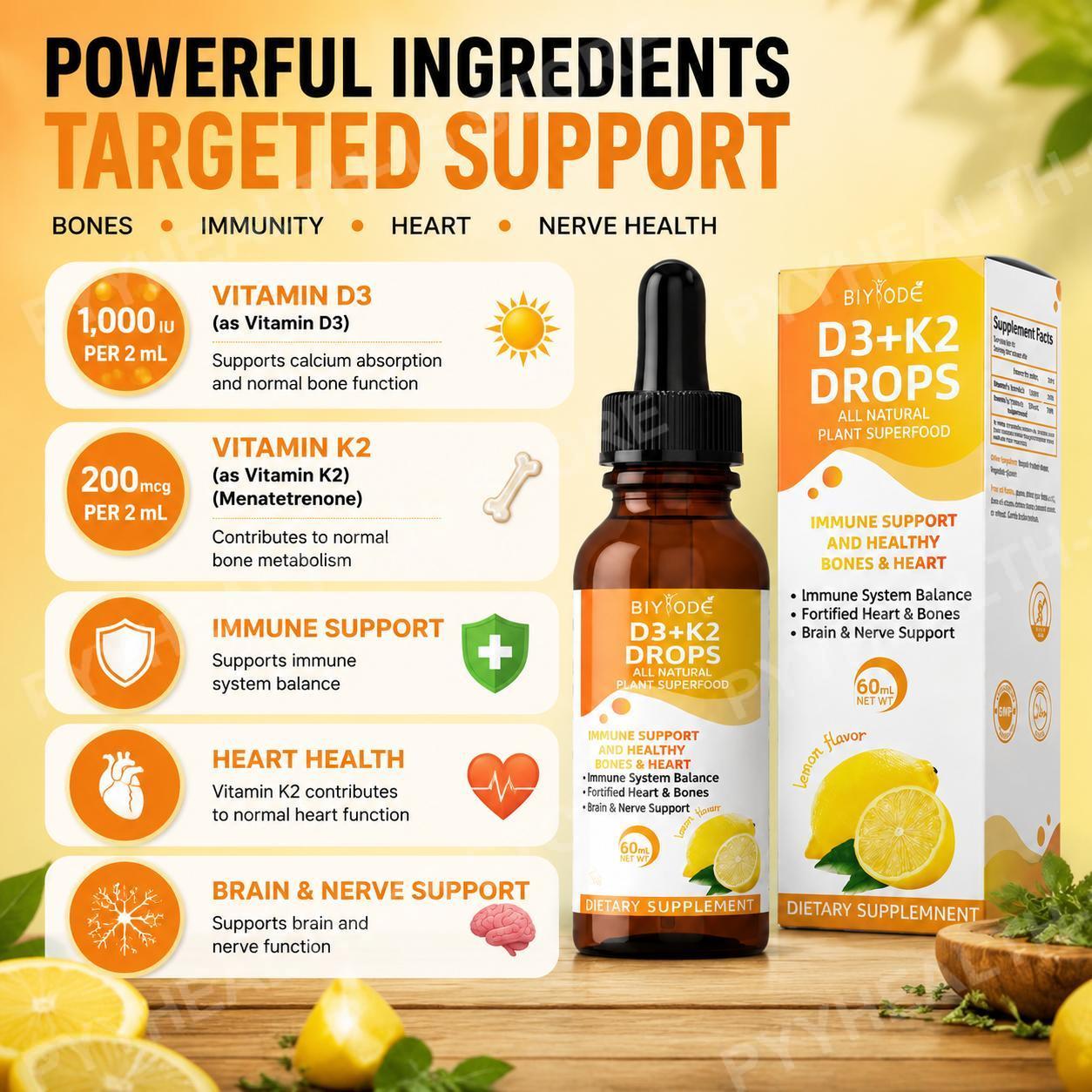 BIYODE Vitamin D3 K2 Flüssige  – Vitamin D3 K2 Drop Bewertung und Preis