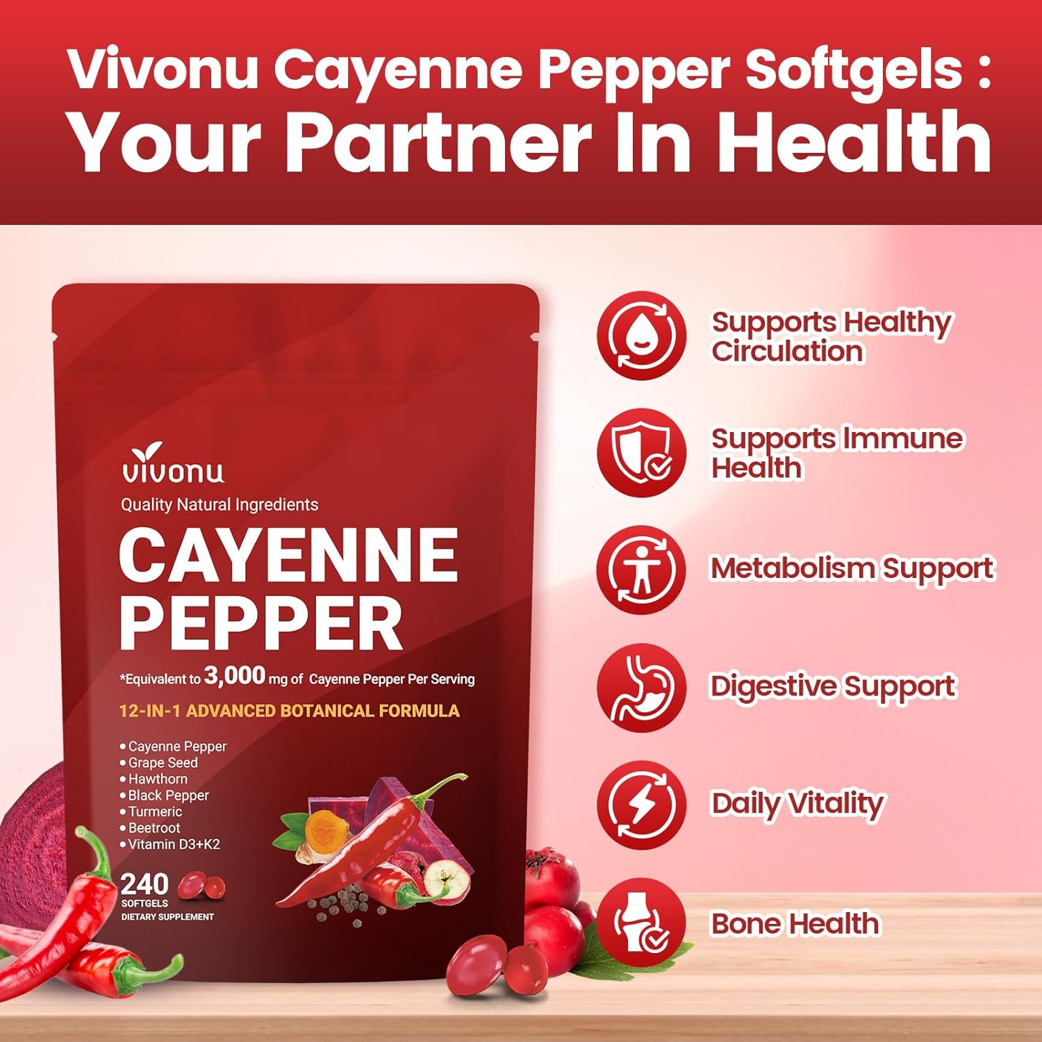 VivoNu Cayenne-Pfeffer-Softgel – Vitamin D3 K2 Drop Bewertung und Preis
