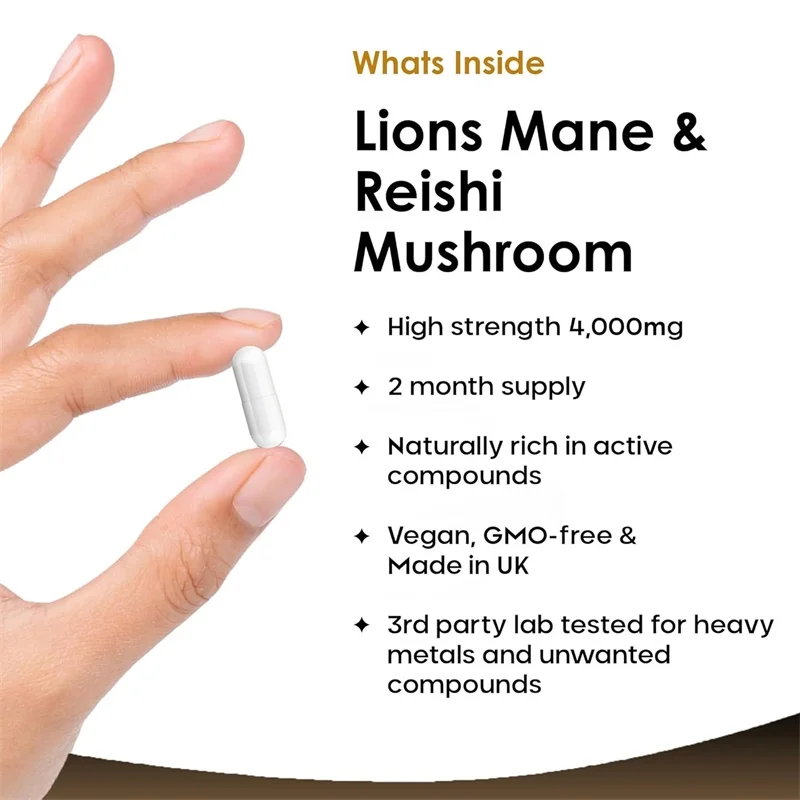 Lions Mane & Reishi-Pilz 4000  – Lion Mane Mushroom Bewertung und Preis