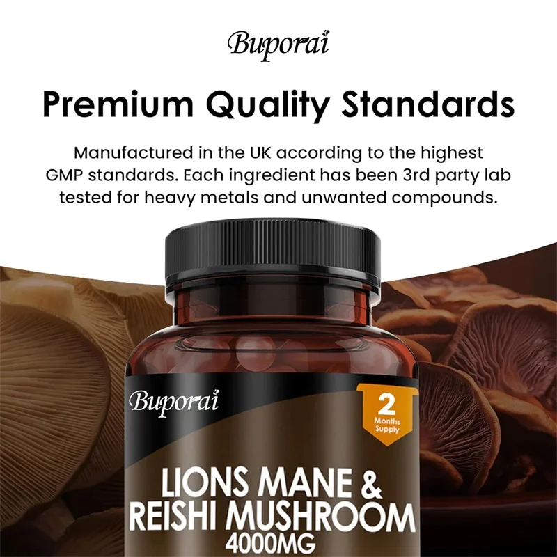 Lions Mane & Reishi-Pilz 4000  – Lion Mane Mushroom Bewertung und Preis