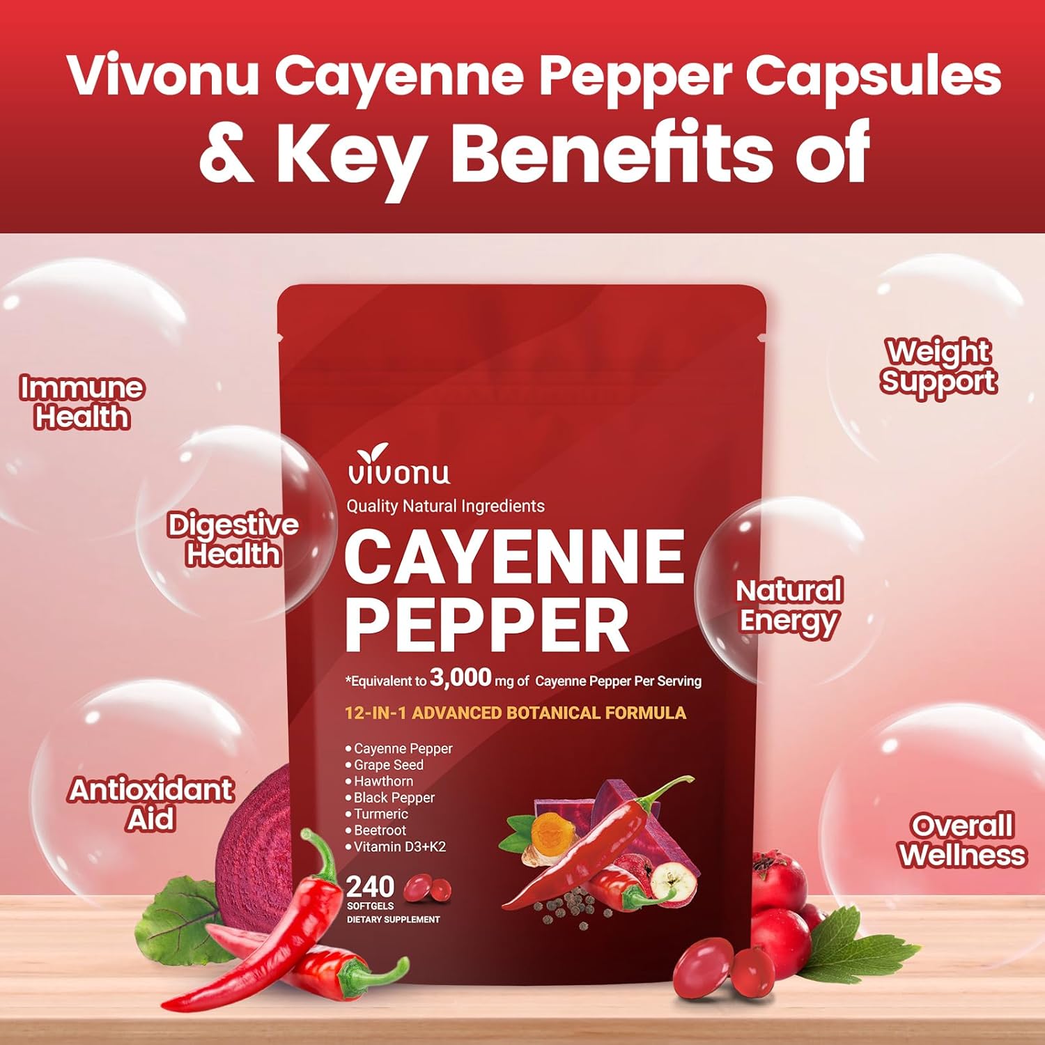 VivoNu Cayenne-Pfeffer-Softgel – Vitamin D3 K2 Drop Bewertung und Preis