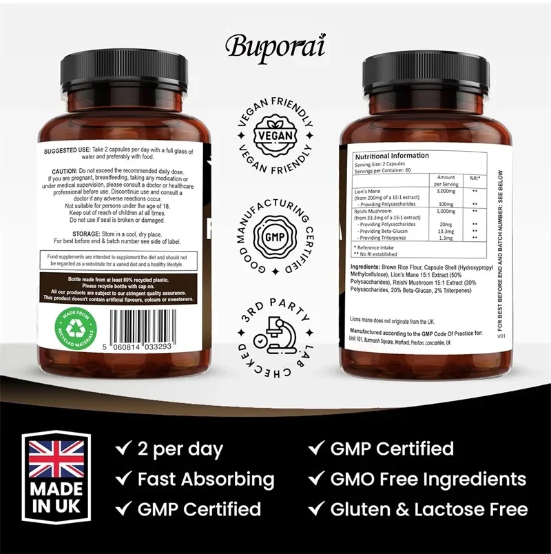 Löwenmähne & Reishi-Pilz 4000m – Lion Mane Mushroom Bewertung und Preis