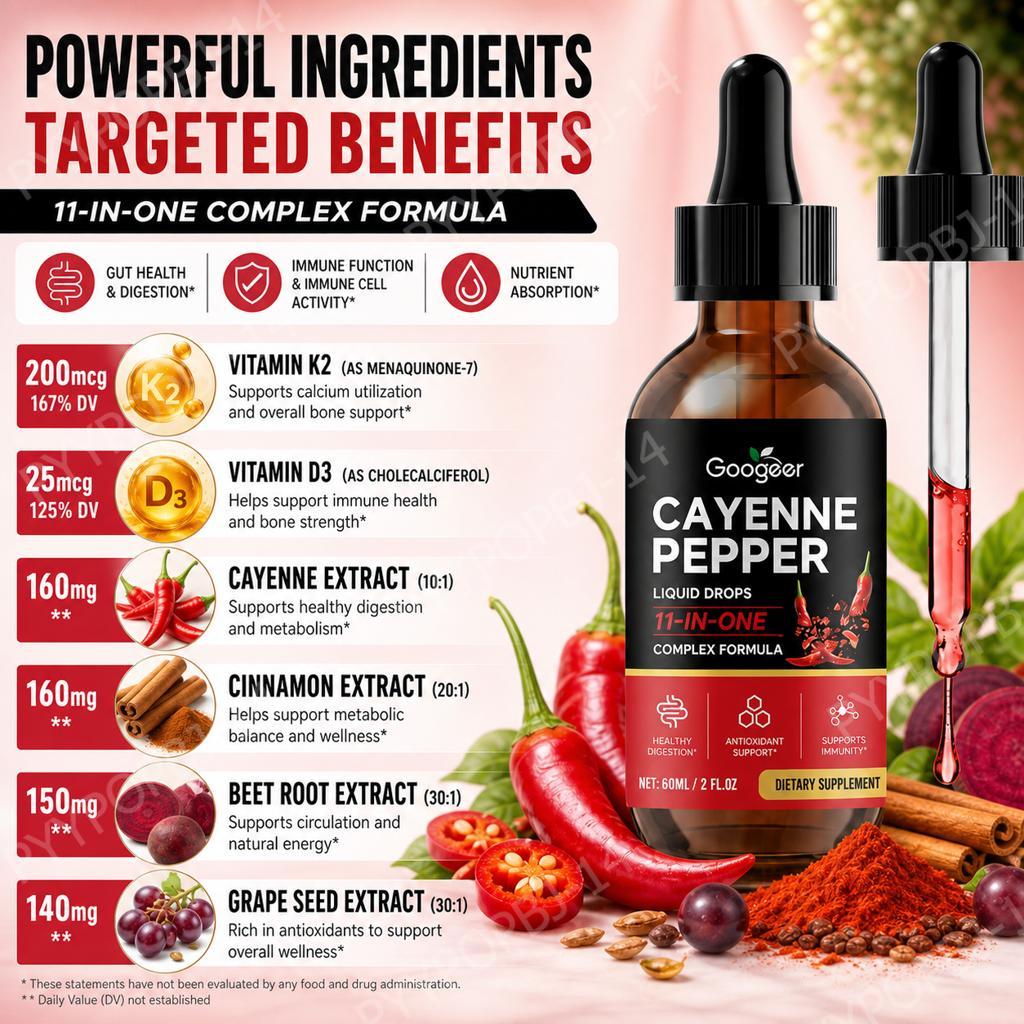 Googeer Cayenne-Pfeffer Flüssi – Vitamin D3 K2 Drop Bewertung und Preis